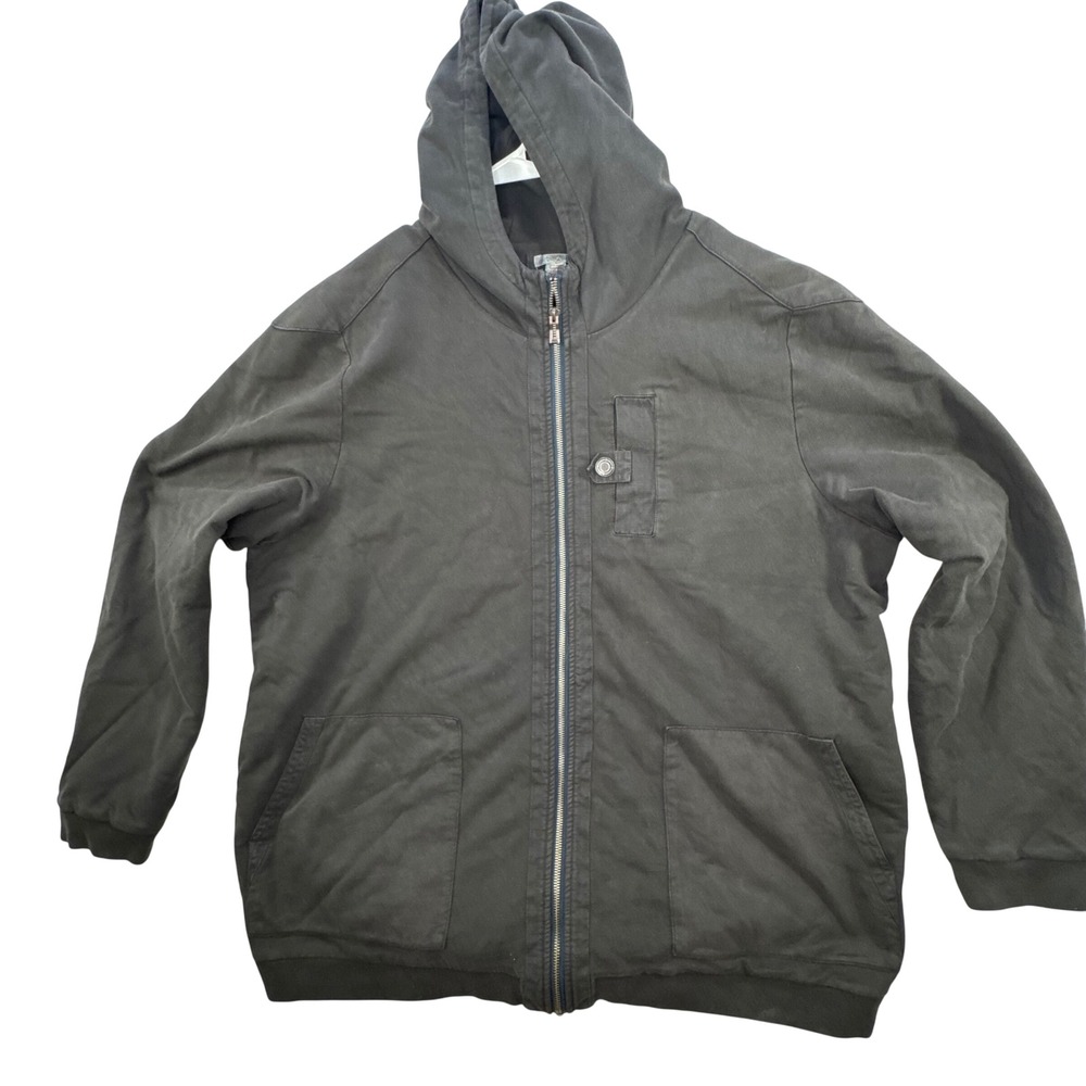 Carbon 2 Cobalt Full Zip Hoodie Mens XLT Gray Waffle Knit Workwear Chore Farm